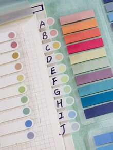 8 Packs Morandi Color Transparent Waterproof Index Tabs, 1600pcs Sticky Notes For Students' Reading Marks - Multicolor - View 4