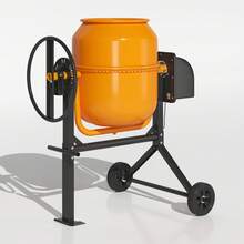 TABU 2.5 CU.FT(72L) Electric Concrete Mixer, Portable Cement Mixer, Mortar Mixing For Stucco/Seeds, Freestanding Cement Mixing Tools With Wheels For Stucco, Orange - US B Type Plug(110-127V) - View 2