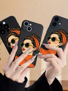 Fashionable Retro Beauty Portrait Mobile Phone Case Bling Fundas Para Celular Mobile Phone Case Soft Suitable I With  Phone Case 7/8/X/XS/XR/11/12/13/14/15/16 Plus Pro Max All-Inclusive Protective Case, Holiday Gift/Birthday Gift For Friends, Family Or Yourself - Multicolor - View 4