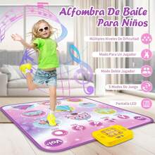 Tapete de Baile para Niños, Alfombrillas Musicales 5 Modos Desafío con Luz Indicadora LED, Manta Juego de Baile Infantil Iluminada Bluetooth, Regalo Juguete para Niño y Niña 4-14 Años - 1 - Ver 1