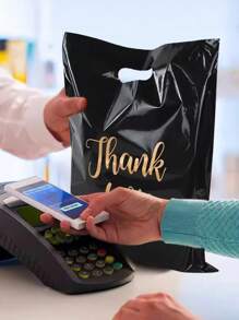 Black Gift Bags For Birthday Holiday Gift Packaging, Simple 4-Finger Apparel Bags, Packaging Bags, Portable Shopping Bags, Large Thank You Bags, White Thank You Bags, Large Thank You Bags, Bulk Thank You Bags, Medium Thank You Bags