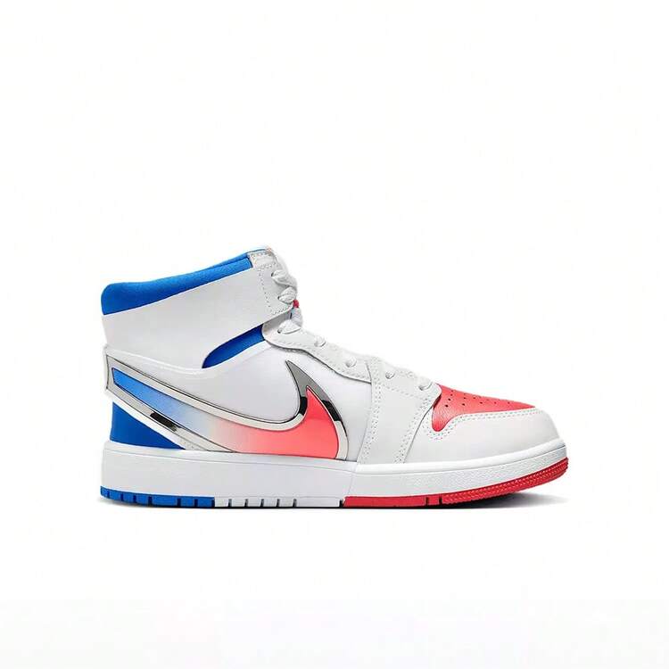 Nike Jordan 1 Mid RM Easyon (GS) 运动鞋，休闲百搭日常穿着 - 白藍紅 - 查看 2