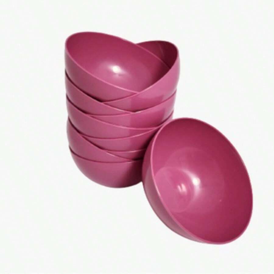 Kit 10 Units Plastic Bowls 370ml - Rosa - Ver 1