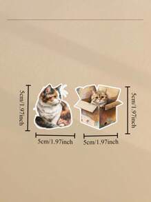 Set di 17 adesivi carini a tema gatto in stile acquerello per bricolage, scrapbooking, album, planner, taccuino, decorazione computer, cartoleria vintage, forniture scolastiche, back to school