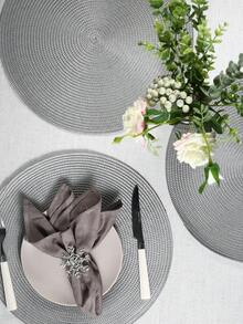 1/2/4/6 件套编织圆形餐垫，15 英寸可洗防滑桌垫，适合家庭聚会、婚礼派对（黑色、深灰色、浅灰色、米色）