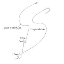 1件新款简约字母马蹄铁吊坠项链，不锈钢链，女士 - 銀色 - 查看 2