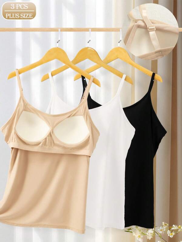 3pcs/Set Women Camisole Versatile Undershirt Daily Wear Top