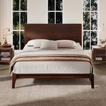 MERAX Mid-Century Modern Full Size 12 Inch Bamboo Wood Platform Bed With Wood Slat Support, No Box Spring Needed, Easy Assembly,Chocolate - Chocolate-Full Size - View 1