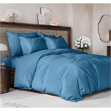 Cover Queen Size Set - Extra Soft Queen Size Duvet Cover 90 X 90 With 2 Pillow Shams - Hotel Luxury Easy Care And Fade Free W/ Zipper Closures & Ties - Breathable Bedding Set (Light Sage Green) - 21 - 牛仔藍(無被子) - 查看 7