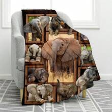 [Soft Elephant Blanket] Ultra-Soft Elephant Fleece Blanket | Suitable For All Seasons And Animal Decor - Ideal For Beds, Chairs, Sofas, Bedrooms And Offices - Multicolor - View 3