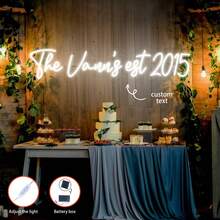 定制霓虹灯招牌，LED霓虹灯招牌，可定制房间装饰，5英寸-30英寸手工个性化霓虹灯名字招牌，结婚纪念日、父亲节、生日派对礼物，LED夜灯家居装饰 - singel lighting 1 - 查看 3