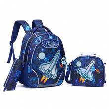 Mochilas fofas para meninos, mochilas escolares para meninos de 8 a 10 anos com lancheira, conjunto de mochilas infantis, mochila de viagem para pré-escola, jardim de infância, alunos do ensino fundamental, mochila para material escolar - Mochila escolar masculina 176 - Ver 19