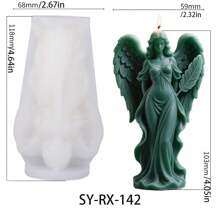 1pc 3D Mythical Wings Goddess Fragrance Candle Silicone Mould, DIY Soap, Fragrance, Plaster Decor, Home Accessories, Creative Gift, Reusable Silicone Mold