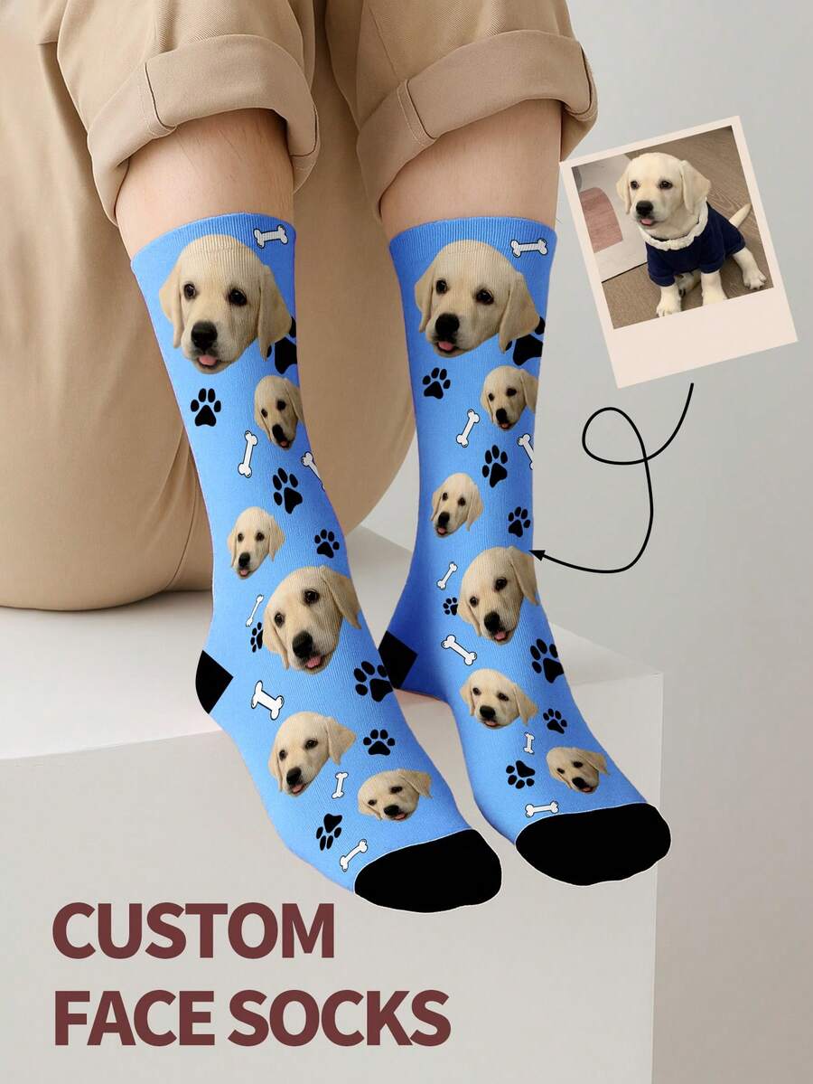 1 Pair Custom Face Socks, Custom Photo Sock, Custom Printed Socks ...