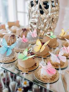 Bộ 36/72 món trang trí bánh hình bướm nhiều màu sắc, trang trí bánh sinh nhật chủ đề cổ tích, thích hợp cho kỷ niệm ngày cưới, tiệc mừng em bé, trang trí tiệc sinh nhật, trang trí bánh mùa xuân/hè. - Nhiều màu - Xem 4