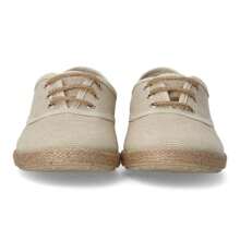 Peke's by Vanessa Zapatilla alpargata lino niño, Zapatos para ceremonias plano para niños, Zapatos de yute cierre cordones - Modelo 47631 - Taupe, Marino - ✅ Entrega 24/72h a España (península)
