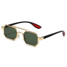 1 paire de lunettes de mode à monture métallique géométrique, unisexe, de taille moyenne-petite, mode et casual