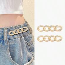 1pc/2pcs/3pcs/4pcs/6pcs Versatile Detachable Metal Waist Clincher Pins For Pants, Jeans, Fashionable Adjustable Waistband Buckle Clips, No Sewing Needed To Tighten Waistline, Anti-Escape, Also For Dress Cuffs