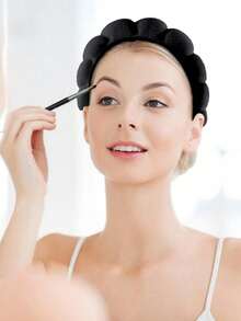 Esponja azul para afeitar el cabello de niñas, diseño de terciopelo de alta calidad, diadema sencilla para maquillaje/desmaquillaje/lavado de cara, hermoso afeitar el cabello del baño