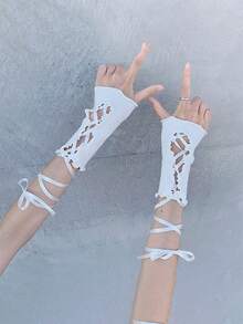 1piece Lolita Jk Sun Protection And Versatile Girl Bracelet With Strapped Sleeves - Multicolor - View 2