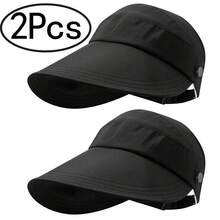 女性遮陽帽，實色速乾棒球帽夏季海灘帽防曬帽，戶外高爾夫中號 - A - 查看 11