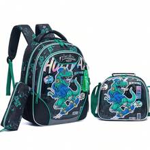 Mochilas fofas para meninos, mochilas escolares para meninos de 8 a 10 anos com lancheira, conjunto de mochilas infantis, mochila de viagem para pré-escola, jardim de infância, alunos do ensino fundamental, mochila para material escolar - Mochila escolar masculina 176 - Ver 16