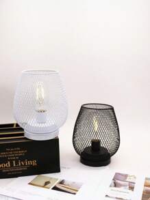 1PC Metal (Iron) Cage Table Lamp, Battery Powered (Batteries Not Included), LED Edison Style Bulb For Bedroom, Home, Wedding, Party, Patio, Indoor, Outdoor, Valentine's Day Ambiance Decoration Table Lamp, Novelty Night Lights