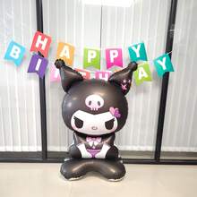 Sanrio 1pc 42 Inch Kuromi Character Foil Balloon, Mixed Colors - Perfect For Birthday Party Decoration, Easy Setup Indoor/Outdoor, No Electricity Needed, Decor For Room, Character Theme, Durable, Sanrio