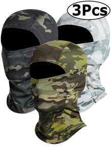 3 pièces Cagoule de ski motif camouflage, masque de ski pour hommes et femmes. Masque <<Shiesty» protecteur UV pour usage militaire, tactique, cyclisme, chasse et snowboard