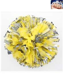 2pcs Football/Basketball Pom Poms, 4-Finger Metallic Cheerleading Squad Sports Team Activities, Dance Performance Props, Square Dance Games, Dance And Fan Cheering Props, Suitable For Outdoor Sports Team Performance