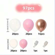 40pcs/97pcs Set Of 10-Inch Romantic Pink, Rose Gold Metal, White Latex Balloons, Suitable For Valentine's Day, Birthday Party, Confession Decoration, School Supplies Decoration, Autumn Decoration, Friends Gathering, New Year Decoration, Romantic Date Scene Arrangement, And Various Indoor And Outdoor Scenes
