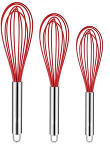 Set 3 Packs,Metal Whisks For Cooking Stainless Steel Whisk,Kitchen Accessories,Kitchen Wisking Tool Balloon Wisk 8" 10" 12" Silicone Whisk For Baking, Whisking, Mixing, Blending - Multicolor - View 11