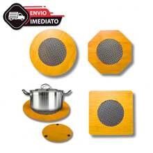 Kit 4 Descanso de Panela 14,5cm em MDF Apoio de Panela Protetor de Mesa Envio com Formato Variado - Multicolorido - Visão 6