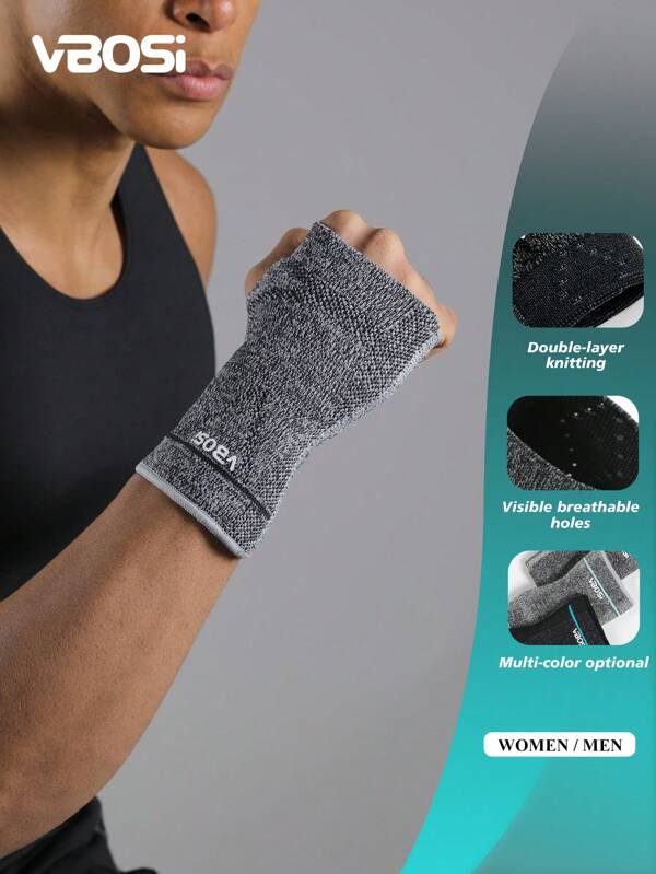 VBOSI 1 Piece Unisex 3D Knitted Compression Wrist Support Sleeve – Breathable, Elastic Palm Brace For Sports & Daily Use