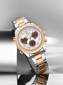 NAVIFORCE NAVIFORCE Dial Quartz Analog LCD Digital Watches Seiko Movement Playful Watch Unique Design Of Heart-Shaped Fashion Casual Girlfriend Gifts Clock 5045S,With Gift Box,Perfect Gifts,Perfect For Business Casual/Sporty/Party/Street/IndustrialStyle/Gym/Sport/Refreshing/Young/Business