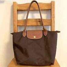 Dumpling Portable Nylon Shoulder Bag, Fashionable Makeup Clothing Storage For Girls, Large Capacity, Commuter Crossbody Bag - Cà phê - Xem 2