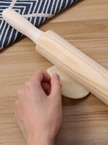 1pc Wooden Rolling Pin, Household Wooden Roller For Baking, Dumpling Making Tool - Multicolor - View 4