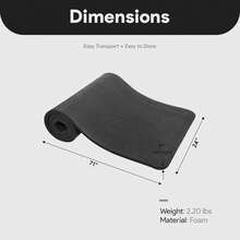 Yoga Mat 1-Inch Extra Thick High-Density Exercise Mat With Non-Slip Surface & Carry Strap For Men & Women Tear-Resistant Pilates Workout Mat For Home Gym, Floor Fitnesssads - 藏蓝色 - 查看 11