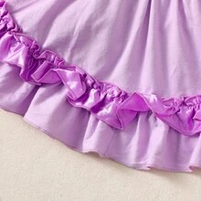 Vestido de verano para bebé niña recién nacida – Con tirantes y lazo decorativo - Morado - Ver 5