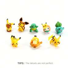 pokemon 2/4/8 Stücke sortierte Miniatur Cartoon Figuren: Taschenmonster Figürchen, Heimdekoration, Auto Innenausstattung Zubehör, Büro Schreibtisch Spielzeug, Blind Box Geschenke (zufällige Stile, gleiche Wahrscheinlichkeit)