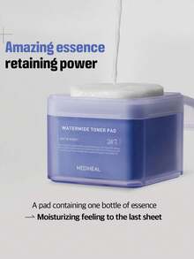 Mediheal Watermide 保湿化妆棉，轻盈透明，乳白色，绗缝棉，保湿滋润，弹性层，10 秒吸收，零残留，卫生密封，晒后护理，健身包必备，妆前乳，睡眠眼罩替代品，韩国化妆品，100 片/150 毫升/5.07 液体盎司。 - Watermide Moisture Pad - 查看 3