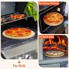 15" Large Round Pizza Stone, Heavy Duty Cordierite Bread Pan For Pizza And Bread Baking Grill, Great For Baking Different Sizes Of Pizza Or Bread!