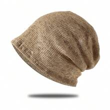 1 pieza Gorro holgado de verano transpirable y delgado de unicolor para mujer, gorro de quimioterapia suave y cómodo de punto, adecuado para atuendos diarios - Multicolor - Ver 10