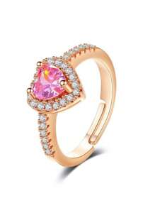 1pc Fashionable, Minimalist, Delicate, Elegant & Unique Ins-Style Heart Shaped Rhinestone Engagement/Wedding Ring, Suitable For Everyday Wear And As A Gift For Girlfriend/Wife On Valentine's Day