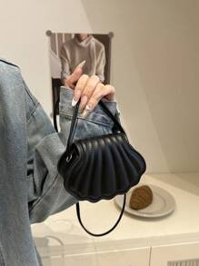 Bolso de hombro mini de moda, elegante bolso de concha perfecto para fiestas, bodas, cenas y banquetes, que combina con vestidos de novia, atuendos formales, vestidos de graduación y atuendos de cumpleaños