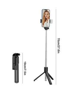 STICKMAG 70cm Wireless Bluetooth Selfie Stick Tripod With LED Fill Light, 360° Rotation Wireless Remote Control Phone Holder, Compatible With IPhone 16/15/14/13/12/11/Max/Pro/Xs/Xr/X/Plus, Galaxy S25/S24/S23/S22 Ultra, Other Android Smartphones And GoPro, Suitable For Travel And Live Streaming - Multicolor - View 7