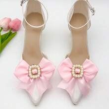 2pcs Fashionable Diamond-Encrusted Bow Shoe Clips, Elegant Removable DIY Shoe Decor Accessories, Suitable For Women Casual Party - Multicolor - View 17