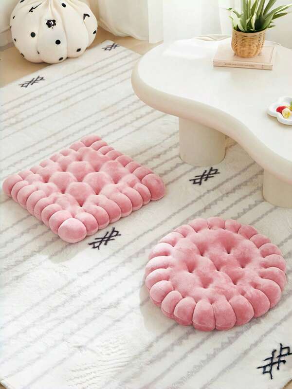 Cookie-Shaped Meditation Mat Cushion, Multi-Purpose Round Floor Pad Suitable For Chairs, Sofas And Yoga, Machine Washable, Perfect For Decoration In Living Room, Balcony, Office