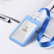 1pc/5pcs/10pcs/50pcs Ins Style Thick Vertical & Horizontal Card Holder, 11 Colors Lanyard ID Badge Holder, Suitable For Office, School, Mall, Work Etc. School Supplies,Back To School