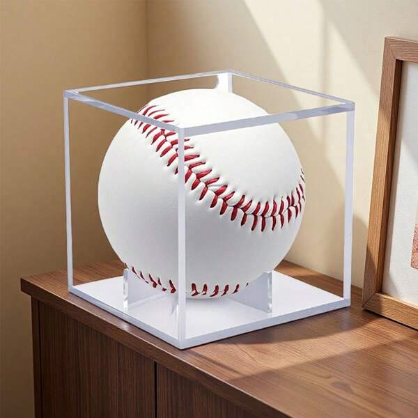 1 hochwertige Baseball Ausstellungsvitrine - transparente staubdichte Aufbewahrungsbox, mit wasserdichter, staubdichter und abriebfester Wirkung, kann verschiedene Produkte wie Baseball, Golfball, Tischtennisball usw. aufnehmen - ideale Wahl für Spieler, schützt die Ballbox | stapelbares Design | robuste Acrylstruktur, kaufen Sie eine, um sie Ihren Eltern zu schenken, die gerne Ball spielen, oder Ihrem Partner (Ball ausgenommen)